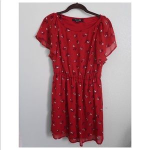 Red dress with flower pattern from Forever 21!